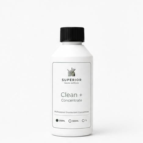 Superior Salon Supplies Clean Plus Concentrate 250ml professional disinfectant concentrate bottle
