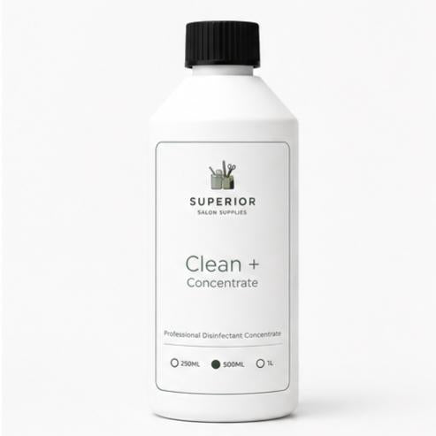 Superior Salon Supplies Clean Plus Concentrate 500ml professional disinfectant concentrate bottle