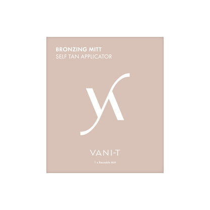 Vani-T bronzing mitt self tan applicator packaging reusable tanning mitt
