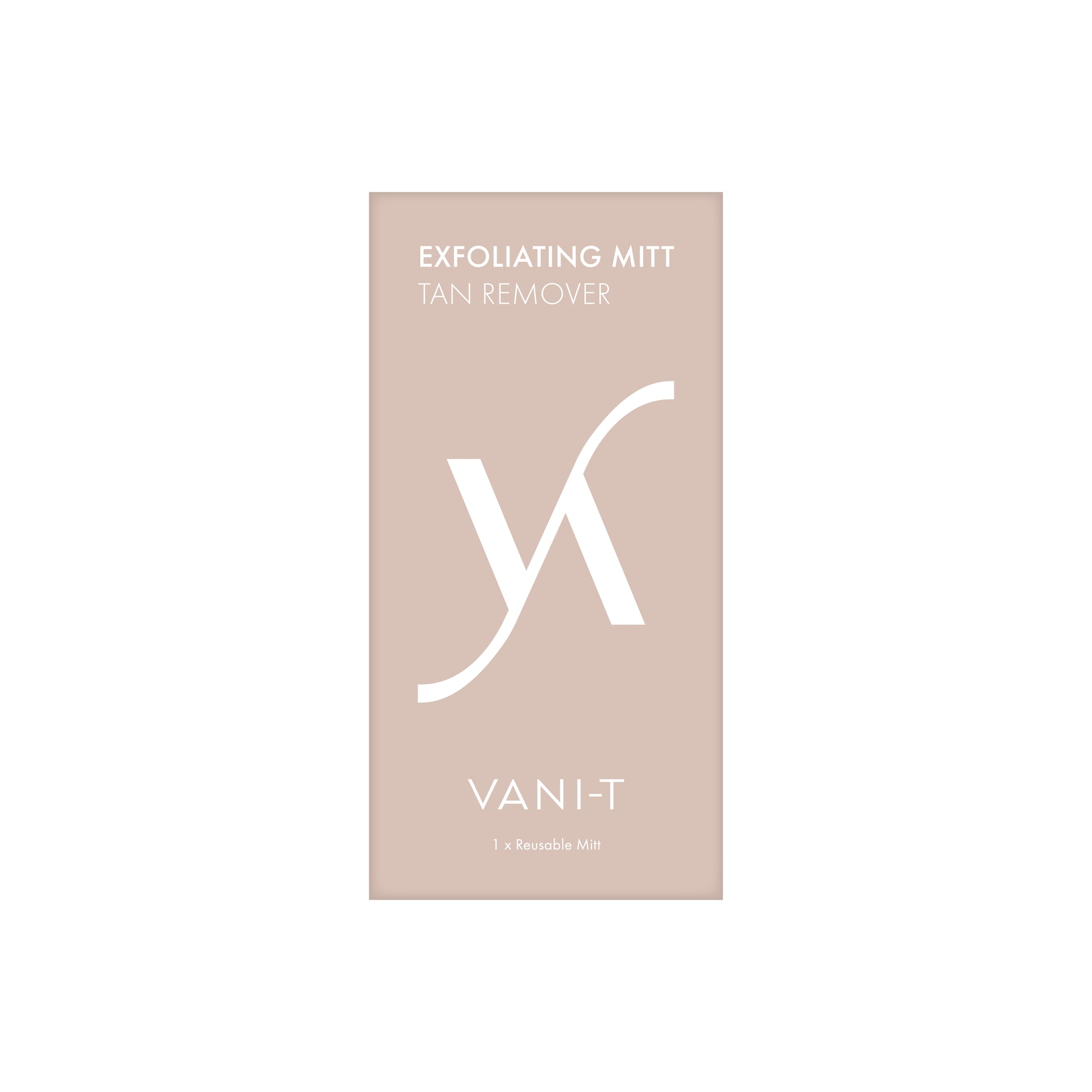 Vani-T exfoliating mitt for tan removal and skin preparation reusable exfoliating glove packaging