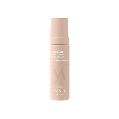 Vani-T Liquid Sun express self tan mousse medium 200ml natural tanning result