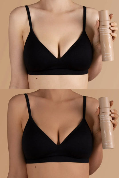 VANI-T Liquid Sun Express Self Tan Mousse Medium before and after tanning results