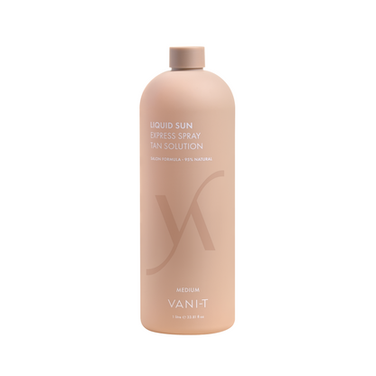 Vani-T Liquid Sun express spray tan solution medium 1L natural tanning result